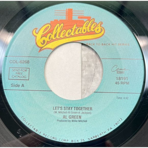 Al Green Let's Stay Together / I've Never Found a Girl 45 Soul Funk Collectables - Picture 1 of 6